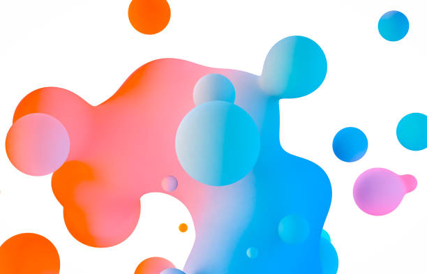 istock Holographic floating liquid blobs, soap bubbles, metaballs. 1183299603