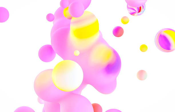 istock Holographic floating liquid blobs, soap bubbles, metaballs. 1183299650