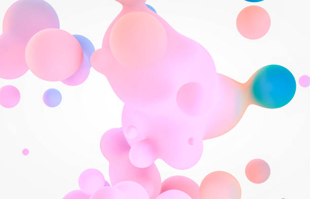 istock Holographic floating liquid blobs, soap bubbles, metaballs. 1183299652