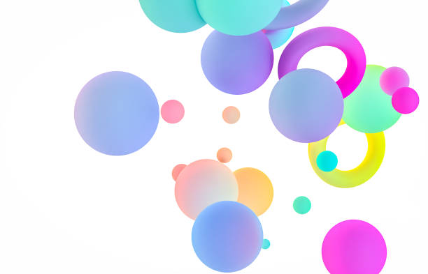 istock Holographic geometric shape form floating on white isolated background. memphis style. 1183299703