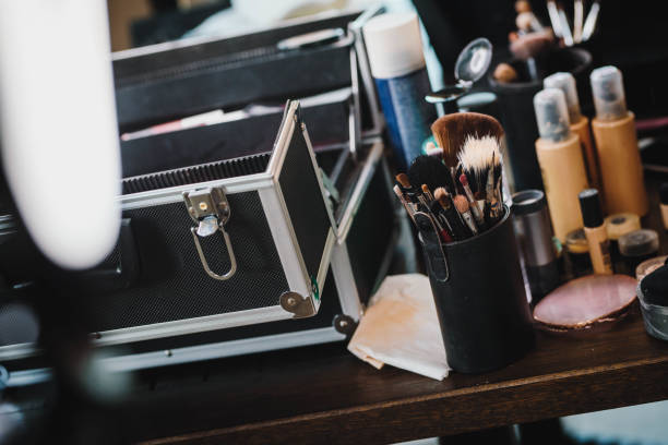 istock Variety of professional make up brushes and tools 1183302902