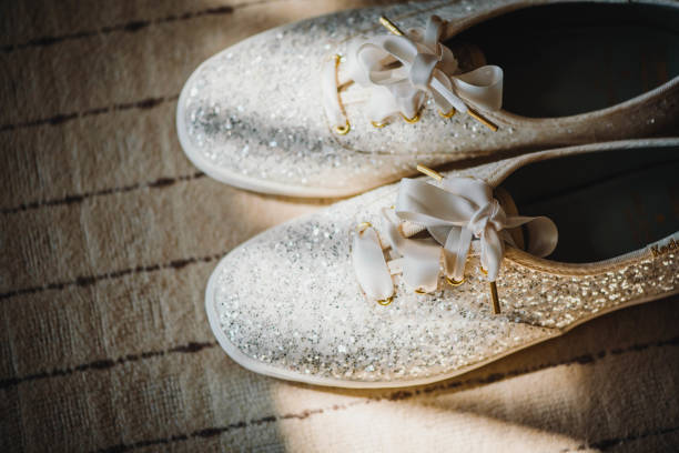 istock Shiny party sneakers close up photo 1183302986