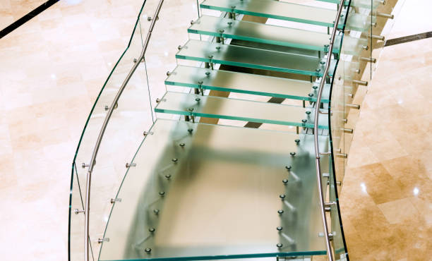 istock Modern glass staircase in luxury hotel 1183303820