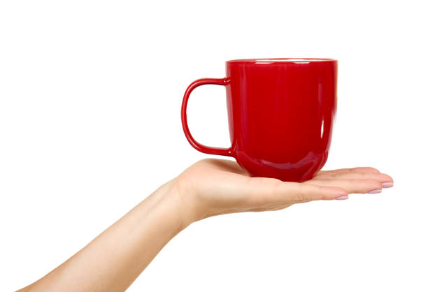 istock Red porcelain tea cup. Ceramic coffee mug. 1183303989