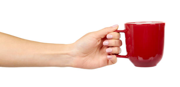 istock Red porcelain tea cup. Ceramic coffee mug. 1183304028