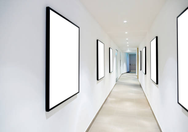 istock Blank frames on the wall of the corridor 1183304299