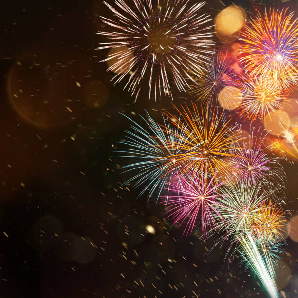 istock Colorful firework with bokeh background. New Year celebration. 1183305718