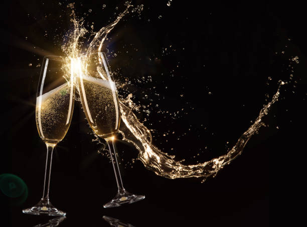 Glasses of champagne, celebration theme. stock photo