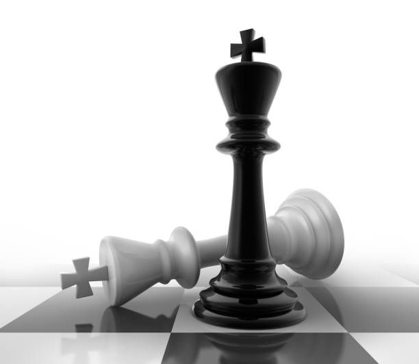 istock Black and White Chess Pieces - 3D illustration 1183307853