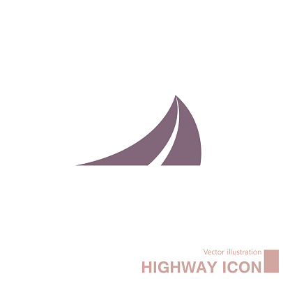 Vector drawn highway icon. Isolated on white background.
