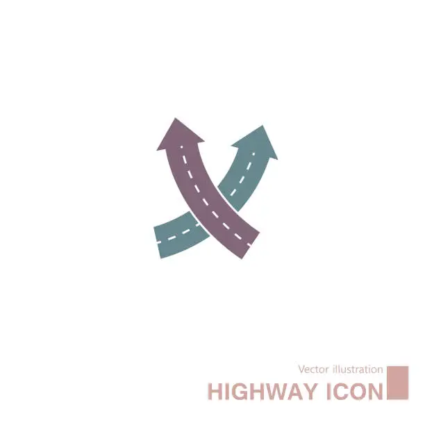 Vector illustration of Vector drawn highway icon.