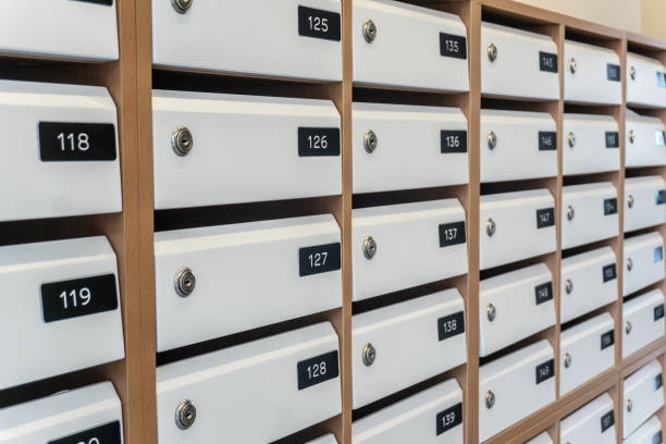 istock Mailboxes for letters in an apartment building 1183311788