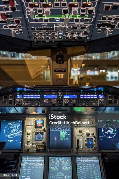 Airbus A380 Cockpit Stock Photo - Download Image Now - Cockpit, Aerospace Engineering, Aerospace Industry