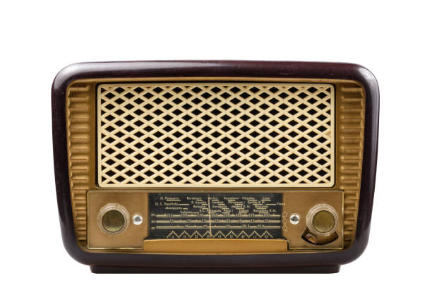 Vintage radio on a white background Vintage radio on a white background radio retro revival old old fashioned stock pictures, royalty-free photos & images