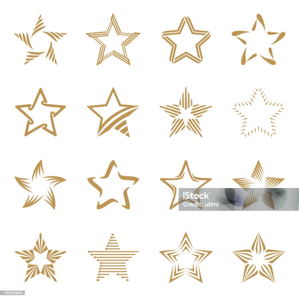 Star Shape Gold Vector Stars Stock Illustration - Download Image Now - Star Shape, Gold ...