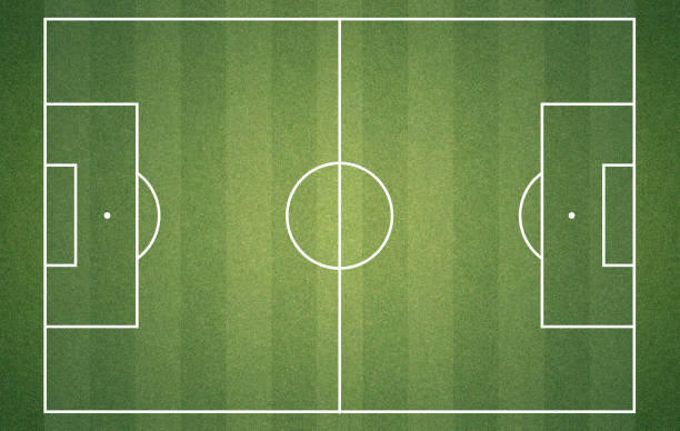 istock Soccer field from above. 2d illustration 1183321688