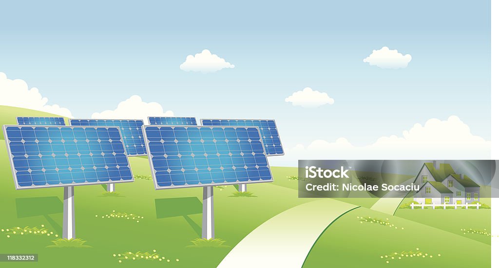 태양열 패널 에너지 - 로열티 프리 태양전지판 벡터 아트