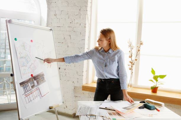 istock Interior designer working with colour palette in modern office 1183323976