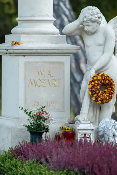 Photo of The gravestone of Wolfgang Amadeus Mozart in St. Marx Cemetery
