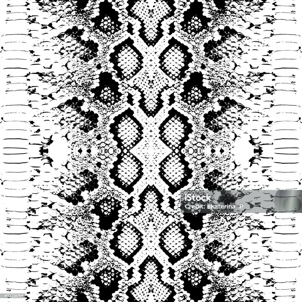 Snake Skin Scales Texture Seamless Pattern Black Isolated On White  Background Simple Ornament Can Be Used For Fabrics Wallpapers Vector Stock  Illustration - Download Image Now - iStock