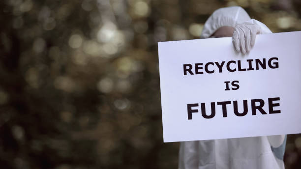istock Recycling is future sign in ecologist hands, template for ecological survey 1183327074