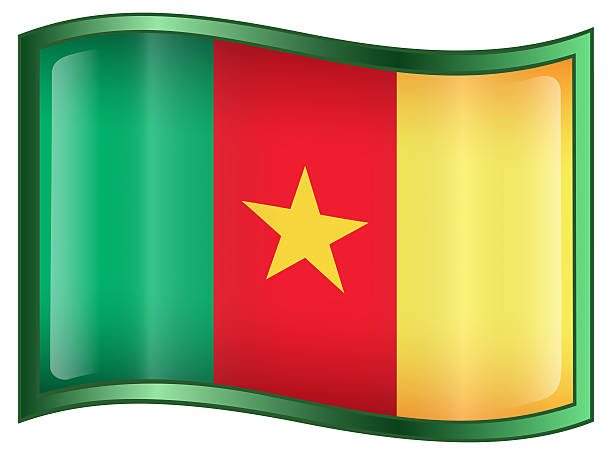 Cameroon Flag Icon, isolated on white background  yaounde photos stock pictures, royalty-free photos & images
