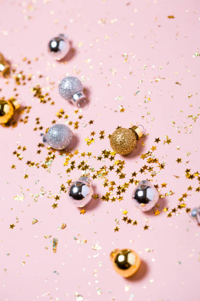 istock Christmas background with silver decorations 1183334179