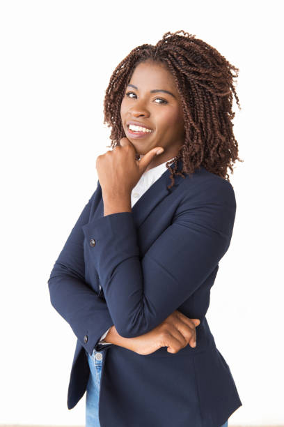 istock Happy joyful professional touching chin 1183335995