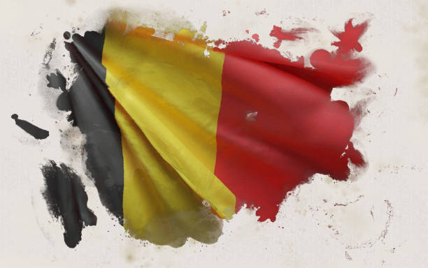 istock Belgian Flag, Belgium National Colors Background  <<3D Rendering>> 1183336928