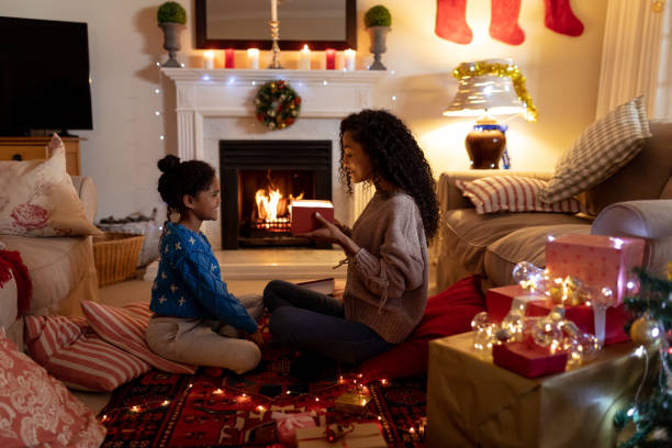 istock Family at home at Christmas time 1183337067