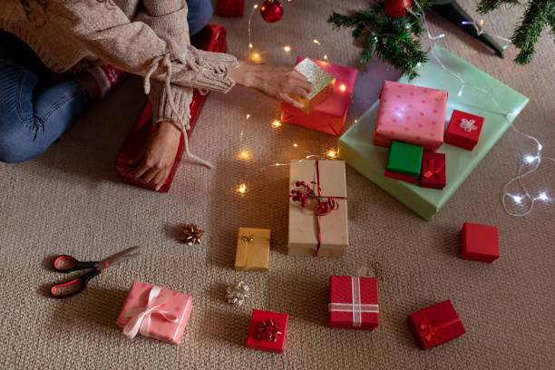 istock Woman at home at Christmas time 1183337192