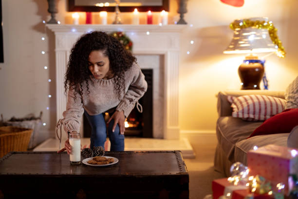 istock Woman at home at Christmas time 1183337304