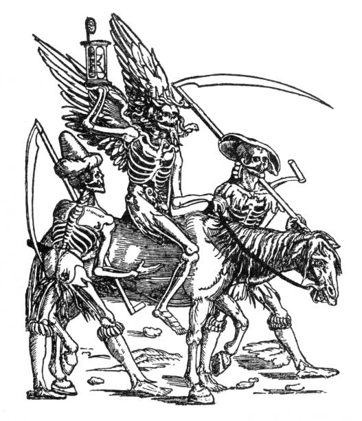 格裡姆·雷珀中世紀死亡畫16世紀 - 死神 插圖 幅插畫檔、美工圖案、卡通及圖標