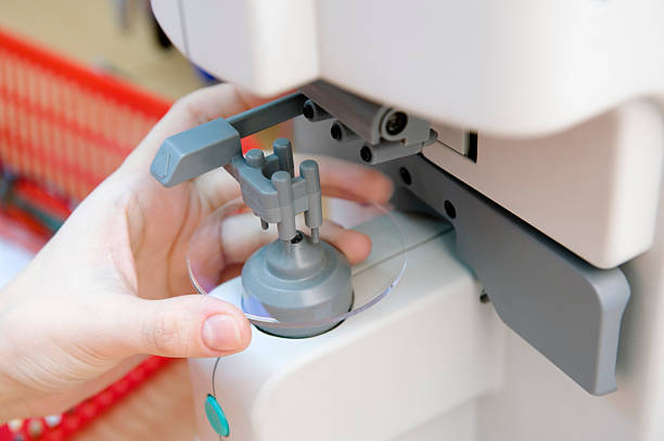 istock Close-up of lens manufacturing process for glasses 118333865