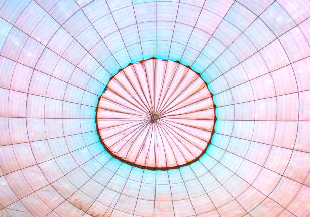 Deflation of a hot air balloon.