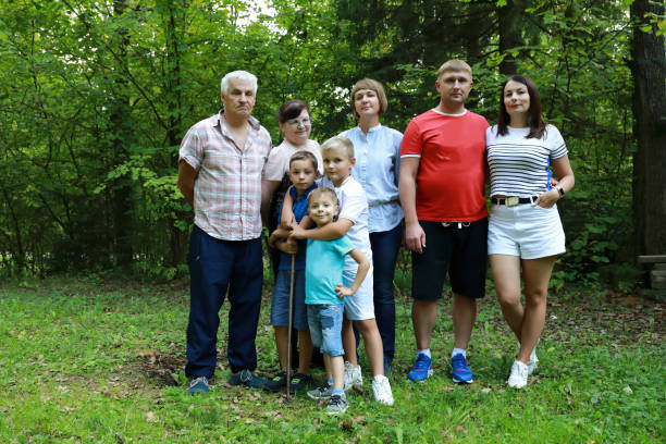istock Family in forest 1183340043