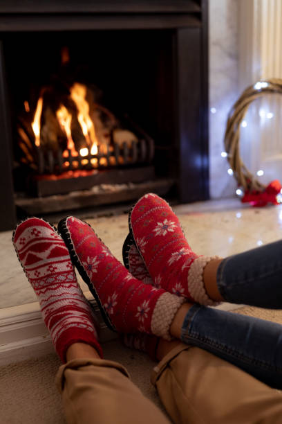 istock Couple at home at Christmas time 1183341520