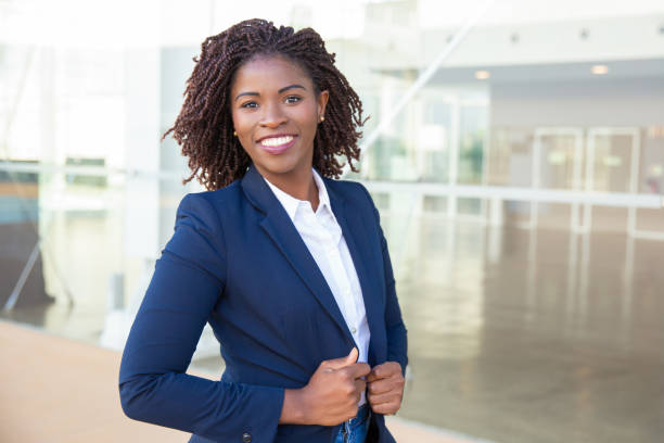 istock Happy confident professional posing near office 1183342918