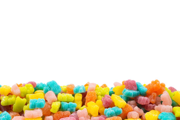 istock Jelly sweats bears isolated on white background. Frame. Copy space. 1183347832