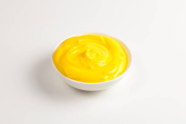 istock Cheese sauce in white plate on white background. 1183347860