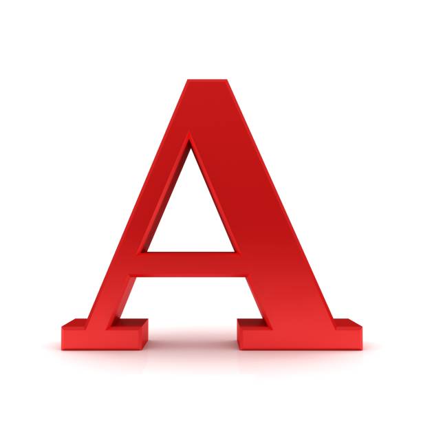 istock letter A red 3d sign alphabet capital rendering isolated on white 1183349429