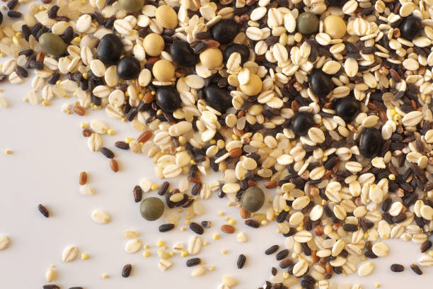 istock Cereals and beans on white background 1183354000