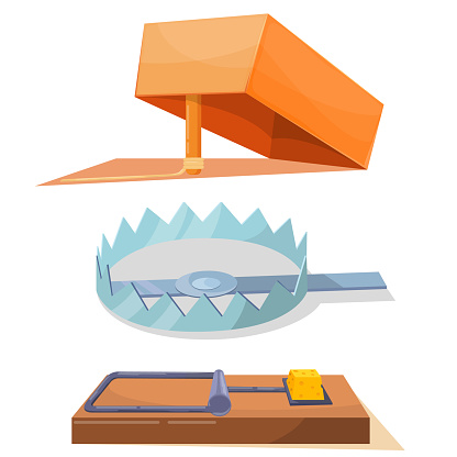 Cartoon set of icon traps