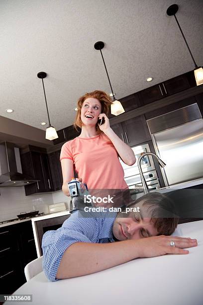 Distracted Wife Ironing Stock Photo - Download Image Now - Bizarre, 20-29 Years, Adult