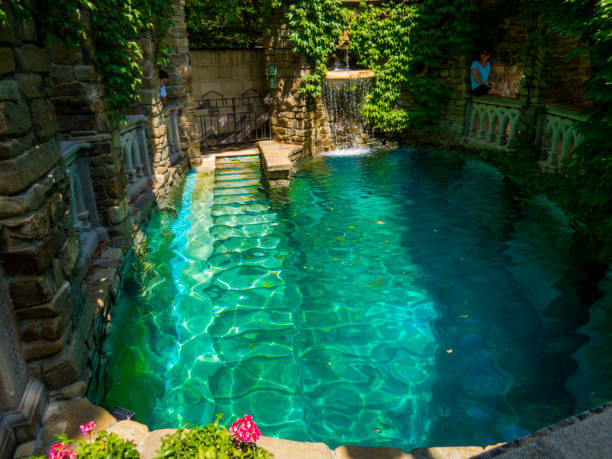 A Pool of Water at The Water Gardens in Fort Worth, Texas