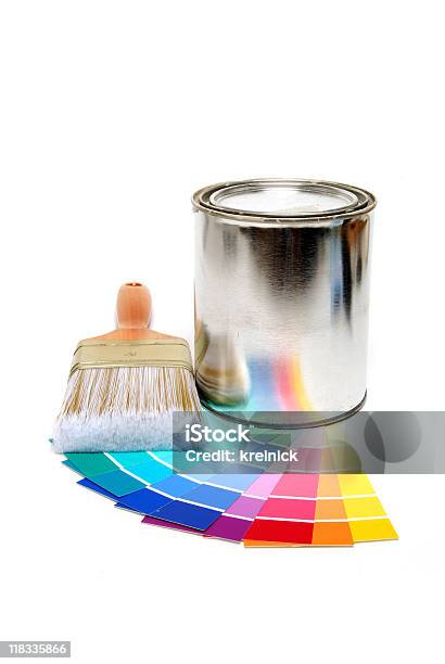 Paint Supplies Stock Photo - Download Image Now - Paint Can, Green Color, Blue