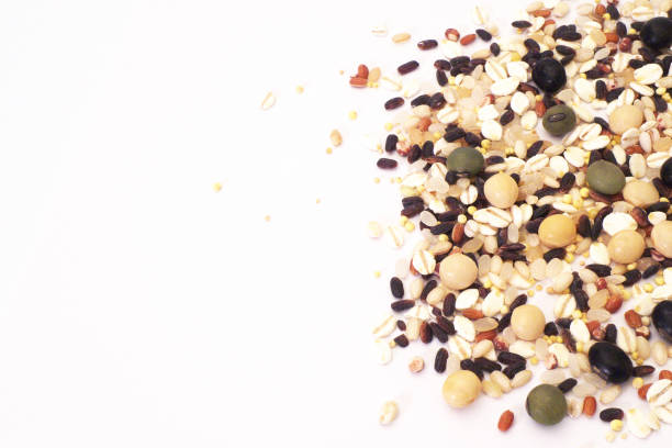 istock Cereals and beans on white background 1183358925