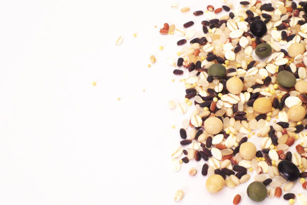 istock Cereals and beans on white background 1183358949