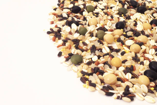 istock Cereals and beans on white background 1183358954