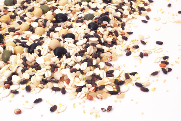 istock Cereals and beans on white background 1183358962